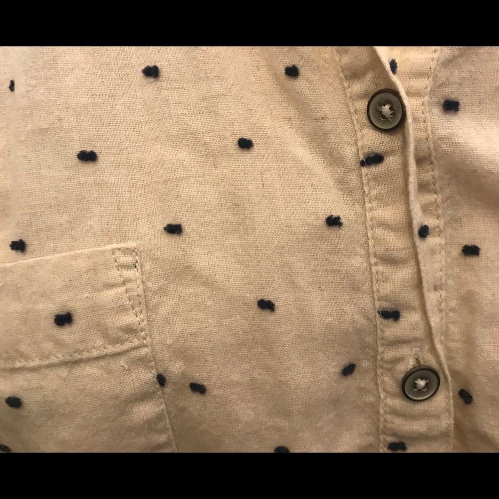 Cream Linen/Cotton button down shirt